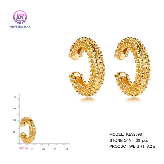 925 silver earrings with 14K gold plating KE32898 Kirin Jewelry