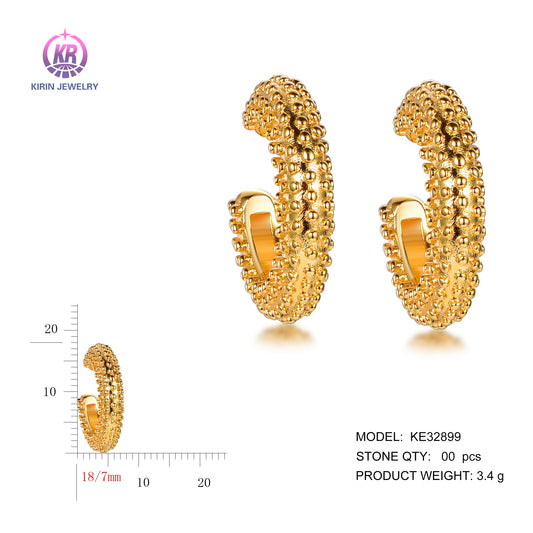 925 silver earrings with 14K gold plating KE32899 Kirin Jewelry