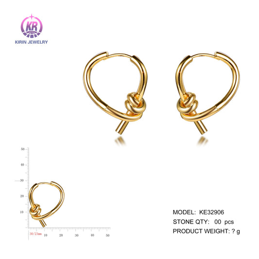 925 silver earrings with 14K gold plating KE32906 Kirin Jewelry