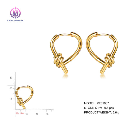 925 silver earrings with 14K gold plating KE32907 Kirin Jewelry