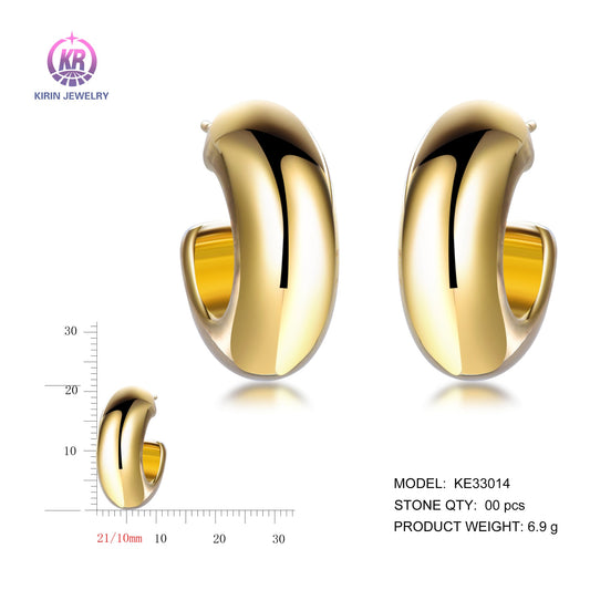 925 silver earrings with 14K gold plating KE33014 Kirin Jewelry