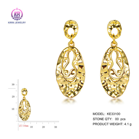 925 silver earrings with 14K gold plating KE33100 Kirin Jewelry