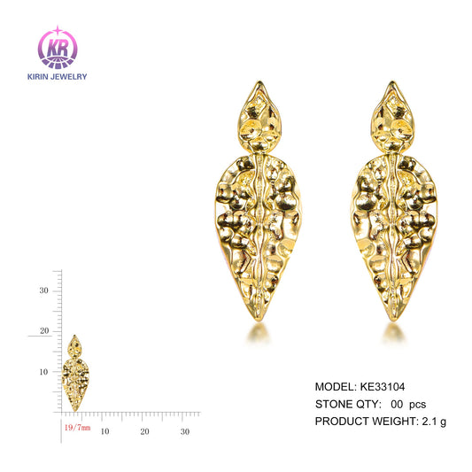 925 silver earrings with 14K gold plating KE33104 Kirin Jewelry