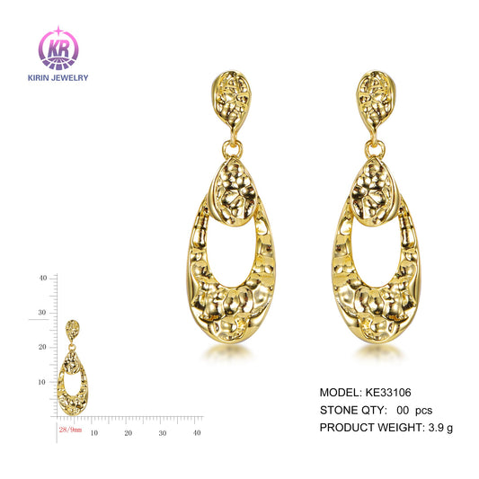 925 silver earrings with 14K gold plating KE33106 Kirin Jewelry