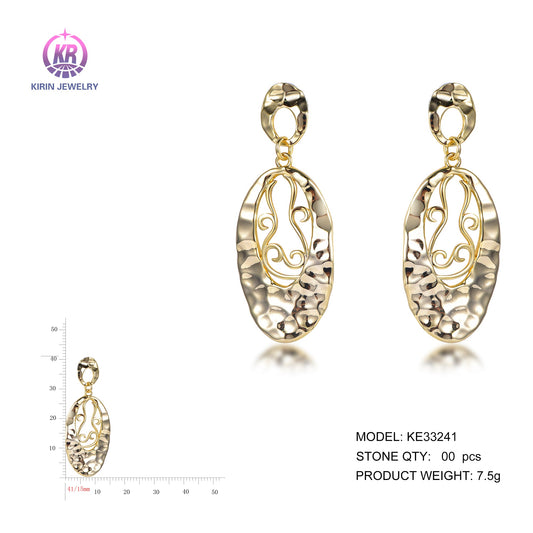 925 silver earrings with 14K gold plating KE33241 Kirin Jewelry