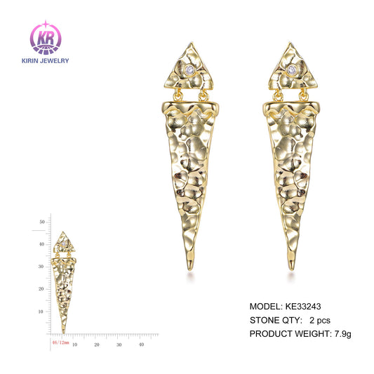 925 silver earrings with 14K gold plating KE33243 Kirin Jewelry