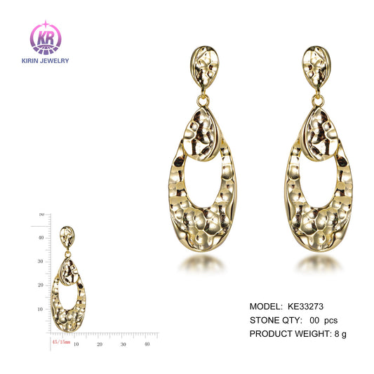 925 silver earrings with 14K gold plating KE33273 Kirin Jewelry