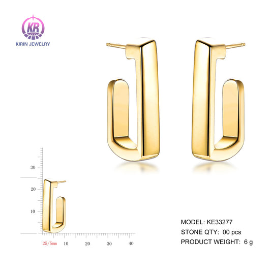 925 silver earrings with 14K gold plating KE33277 Kirin Jewelry