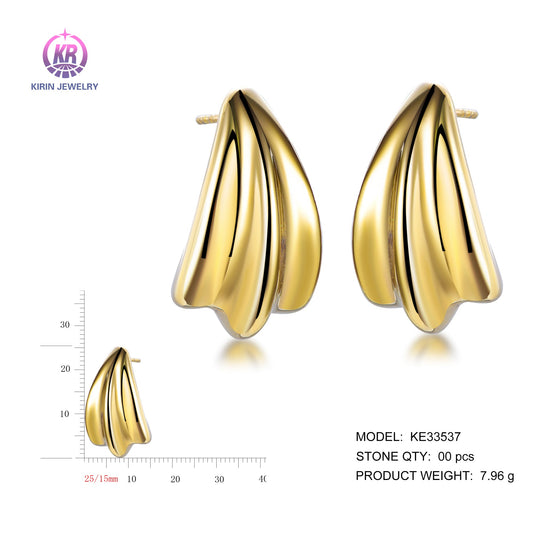 925 silver earrings with 14K gold plating KE33537 Kirin Jewelry