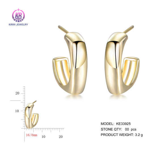 925 silver earrings with 14K gold plating KE33925 Kirin Jewelry