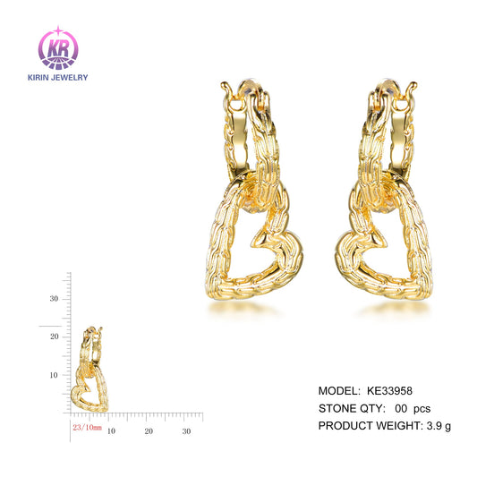 925 silver earrings with 14K gold plating KE33958 Kirin Jewelry