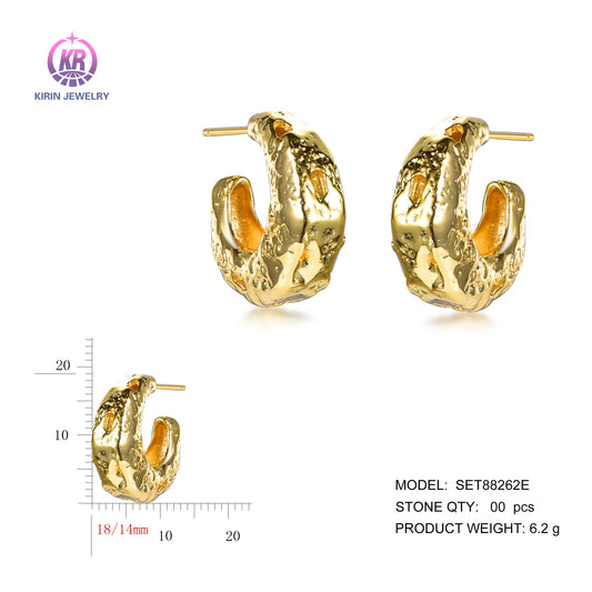 925 silver earrings with 14K gold plating SET88262E Kirin Jewelry