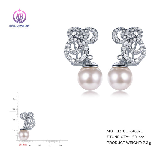 925 silver earrings with rhodium plating CZ SET84867E Kirin Jewelry