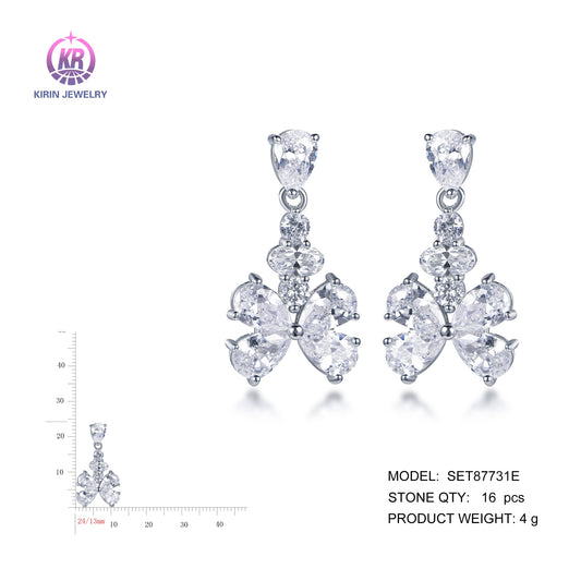 925 silver earrings with rhodium plating CZ SET87731E Kirin Jewelry