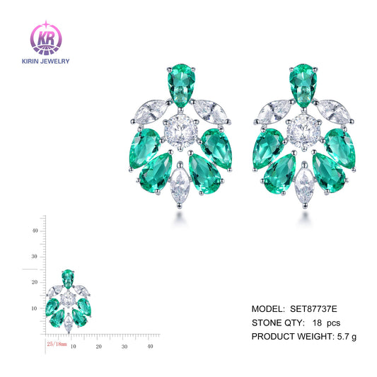 925 silver earrings with rhodium plating CZ SET87737E Kirin Jewelry