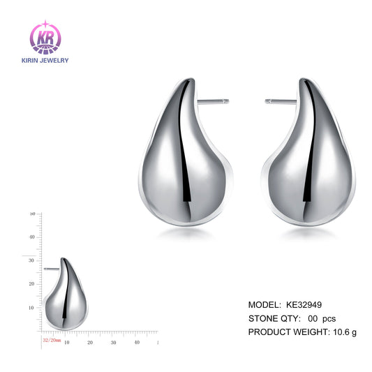 925 silver earrings with rhodium plating KE32949 Kirin Jewelry