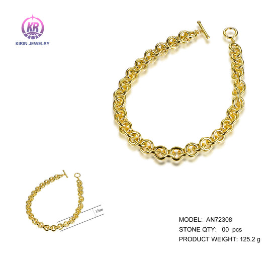 925 silver necklace with 14K gold plating 72308 Kirin Jewelry