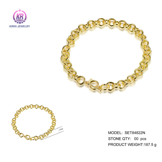 925 silver necklace with 14K gold plating 84822 Kirin Jewelry