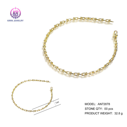 925 silver necklace with 14K gold plating AN72878 Kirin Jewelry