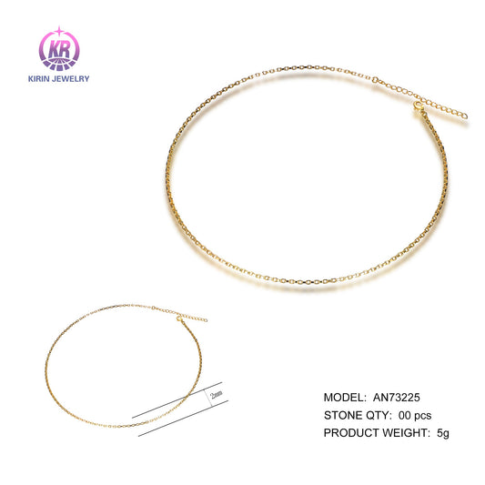 925 silver necklace with 14K gold plating AN73225 Kirin Jewelry