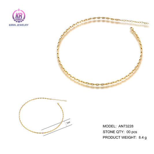 925 silver necklace with 14K gold plating AN73228 Kirin Jewelry