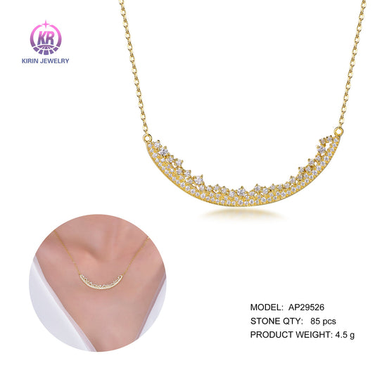 925 silver necklace with 14K gold plating CZ 29526 Kirin Jewelry