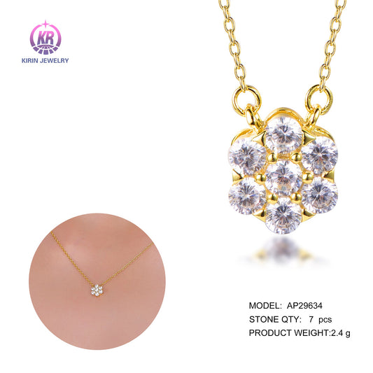 925 silver necklace with 14K gold plating CZ 29634 Kirin Jewelry