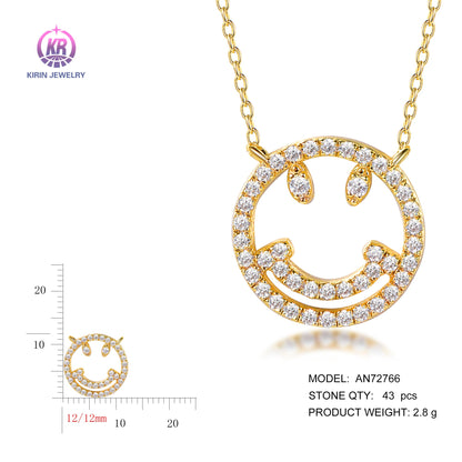 925 silver necklace with 14K gold plating CZ AN72766 Kirin Jewelry