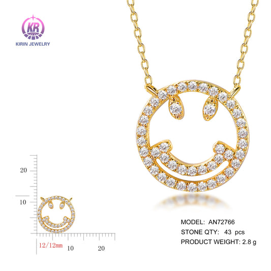 925 silver necklace with 14K gold plating CZ AN72766 Kirin Jewelry