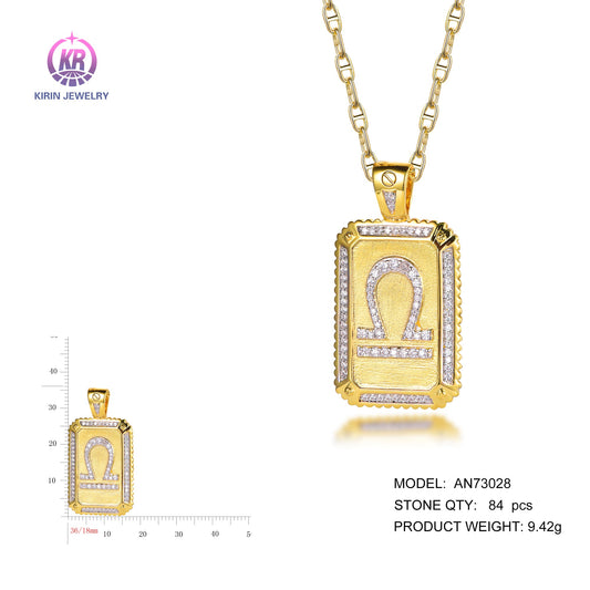 925 silver necklace with 14K gold plating CZ AN73028 Kirin Jewelry