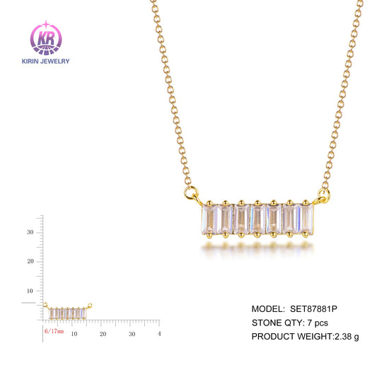 925 silver necklace with 14K gold plating CZ SET87881P Kirin Jewelry