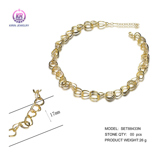 925 silver necklace with 14K gold plating SET88433N Kirin Jewelry