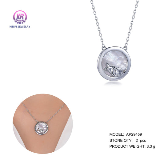 925 silver necklace with rhodium plating 29459 Kirin Jewelry