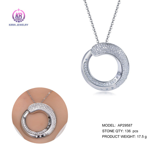 925 silver necklace with rhodium plating 29587 Kirin Jewelry