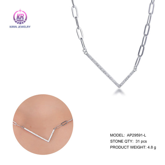 925 silver necklace with rhodium plating 29591 Kirin Jewelry