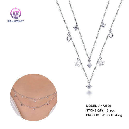 925 silver necklace with rhodium plating 72526 Kirin Jewelry