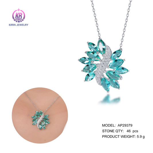 925 silver necklace with rhodium plating CZ 29379 Kirin Jewelry