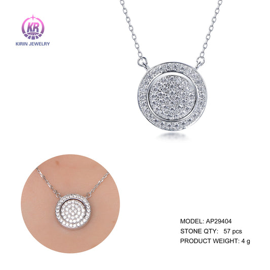 925 silver necklace with rhodium plating CZ 29404 Kirin Jewelry