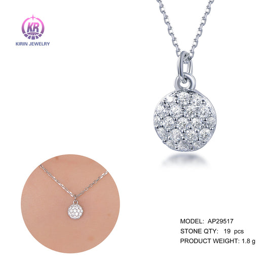 925 silver necklace with rhodium plating CZ 29517 Kirin Jewelry