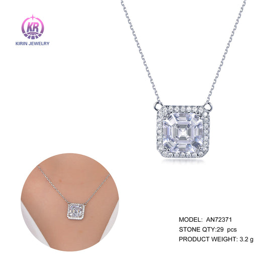 925 silver necklace with rhodium plating  CZ 72371 Kirin Jewelry