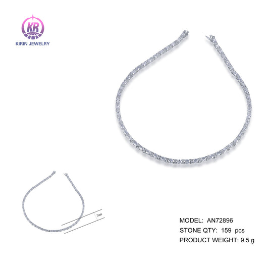 925 silver necklace with rhodium plating CZ 72896 Kirin Jewelry