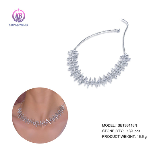 925 silver necklace with rhodium plating CZ 86116 Kirin Jewelry