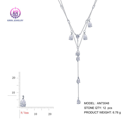 925 silver necklace with rhodium plating CZ AN73048 Kirin Jewelry