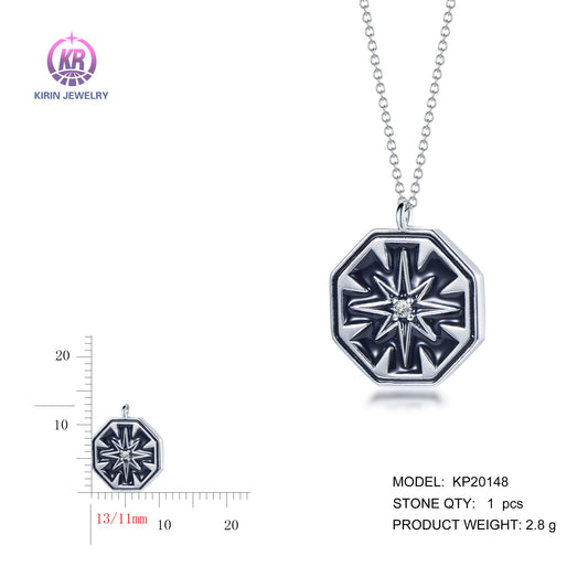 925 silver necklace with rhodium plating CZ KP20148 Kirin Jewelry