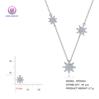 925 silver necklace with rhodium plating CZ KP20224 Kirin Jewelry