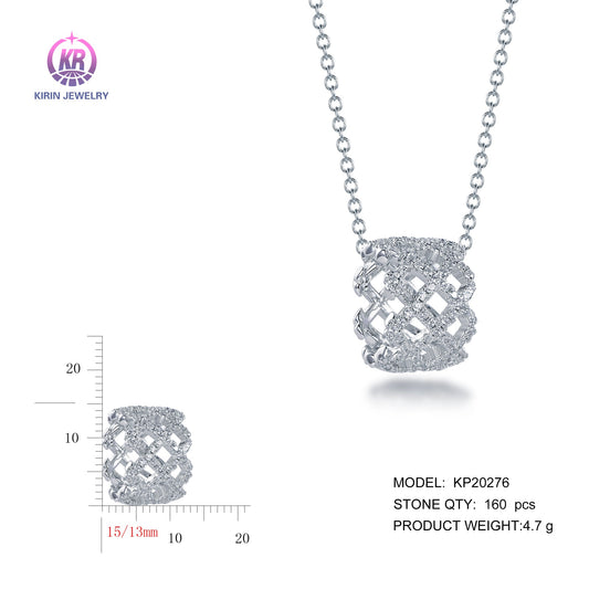 925 silver necklace with rhodium plating CZ KP20276 Kirin Jewelry