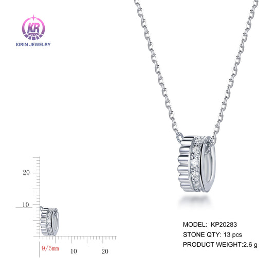 925 silver necklace with rhodium plating CZ KP20283 Kirin Jewelry