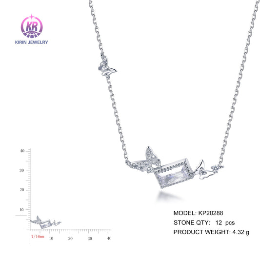 925 silver necklace with rhodium plating CZ KP20288 Kirin Jewelry