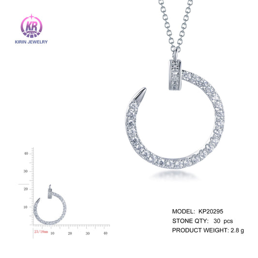 925 silver necklace with rhodium plating CZ KP20295 Kirin Jewelry