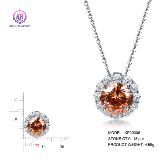 925 silver necklace with rhodium plating CZ KP20306 Kirin Jewelry